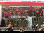 Vẽ trang trí cửa kính ngày tết