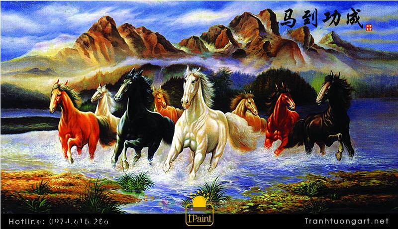 tranh sơn dầu Bát Mã 