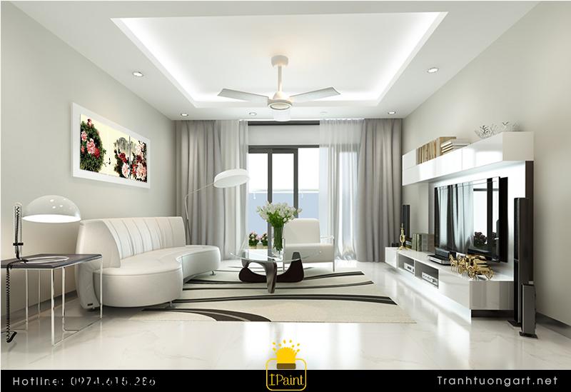 Thiết kế nội thất tranh bộ hoa mẫu đơn