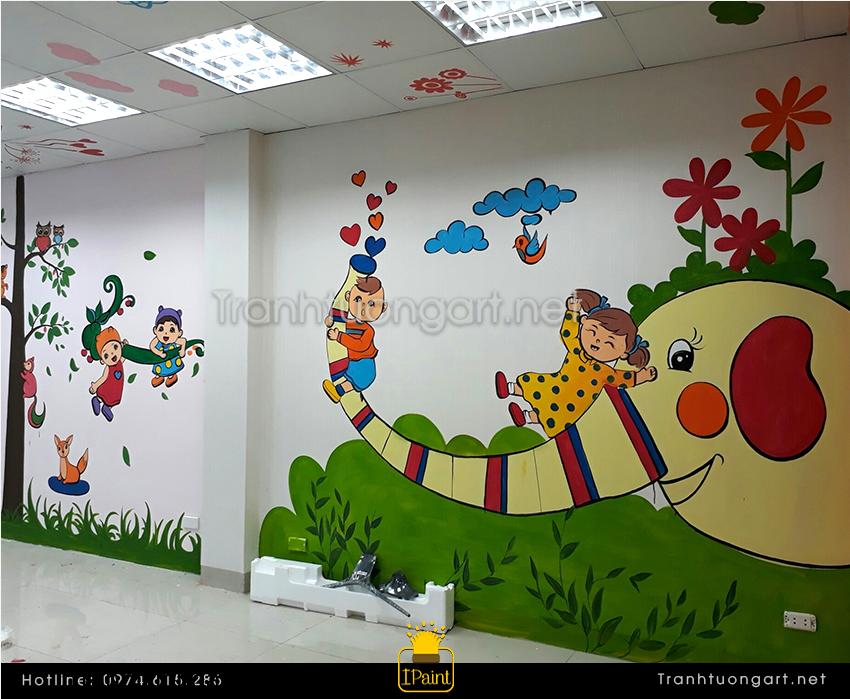 Vẽ tranh tường mầm non, phòng bé yêu cực đẹp 