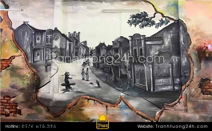 Vẽ tranh 3D phố cổ
