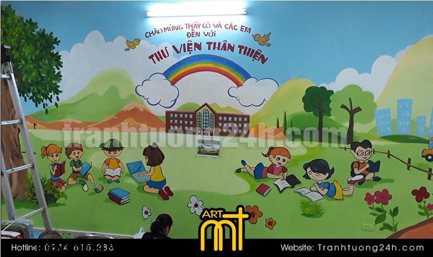 Vẽ tranh tường trường tiểu học Cát Linh, HN