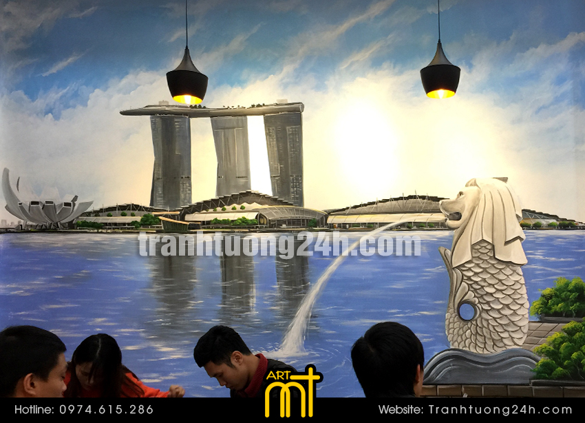Vẽ tranh tường trà sữa YinYong