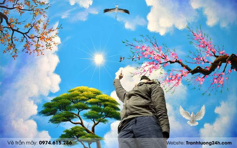 vẽ trần mây 3d