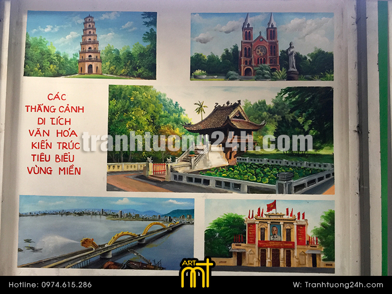 vẽ tranh tường trường thpt trí đức