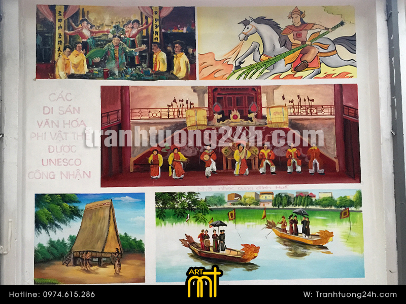 vẽ tranh tường trường thpt trí đức
