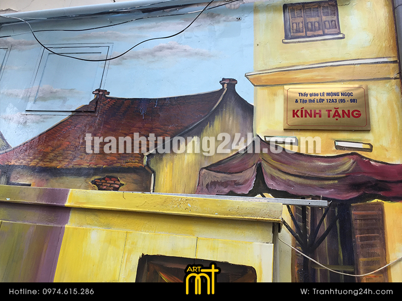 vẽ tranh tường trường thpt việt đức, lý thường kiệt, hà nội