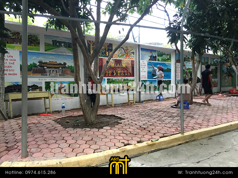 vẽ tranh tường trường thpt trí đức