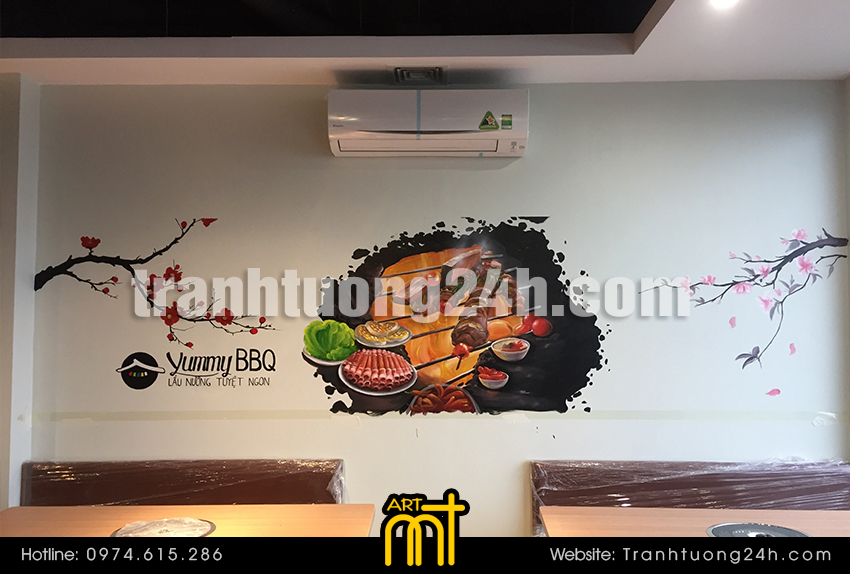 vẽ tranh tường coffee