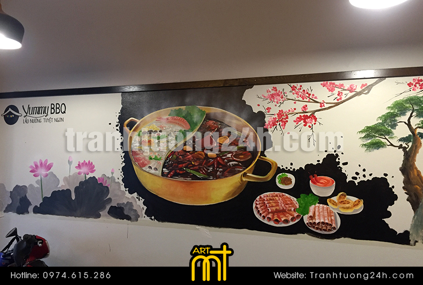vẽ tranh tường món ăn nhật bản