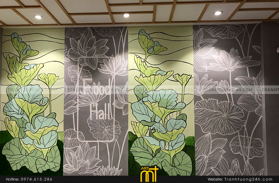 vẽ Tranh tường Món Huế Vincom Trần Duy Hưng