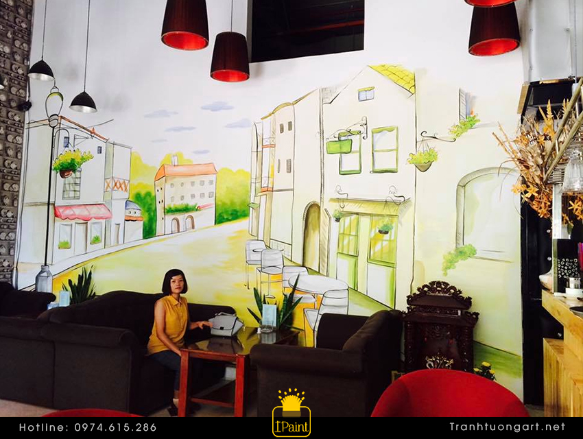 trang trí quán cafe 911 (Tranhtuongart.net)