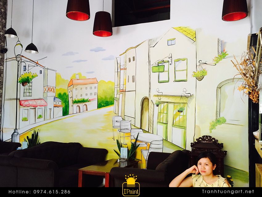 vẽ tranh tường quán cafe 911 (Tranhtuongart.net)