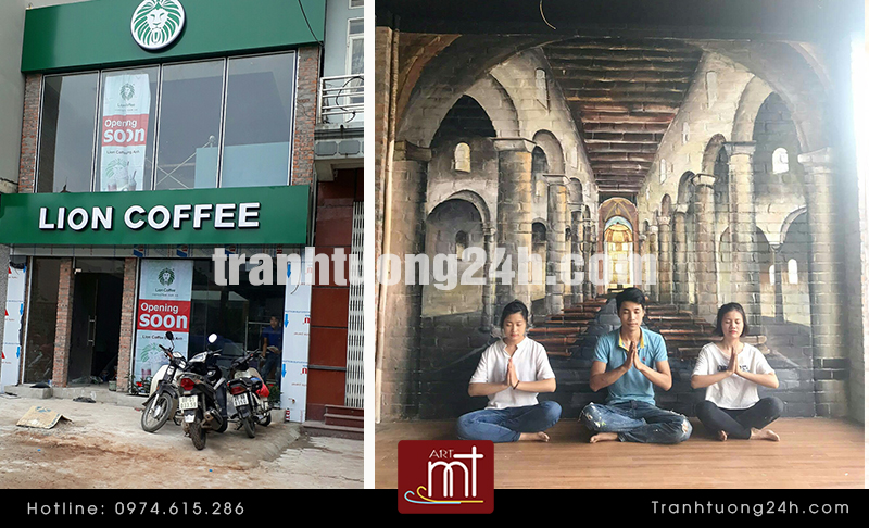 vẽ tranh tường quán cafe