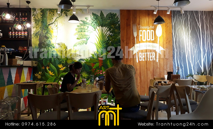 vẽ tranh tường cafe the Sun