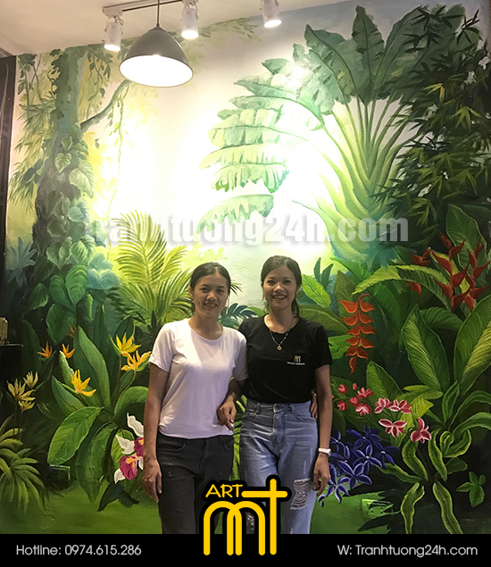 vẽ tranh tường cafe the Sun
