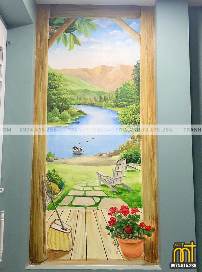 vẽ tranh tường cầu thang đẹp