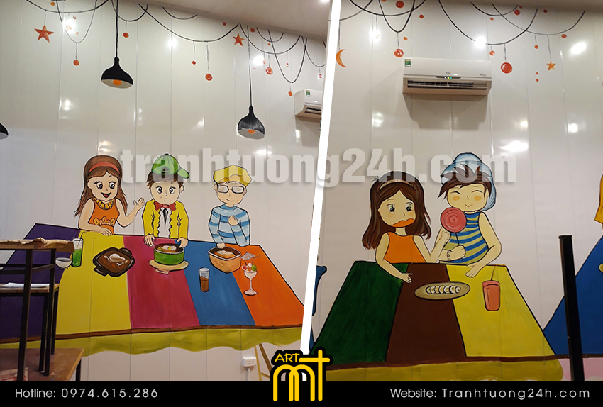 Vẽ tranh tường nhà hàng ăn nhanh hàn quốc K-Food