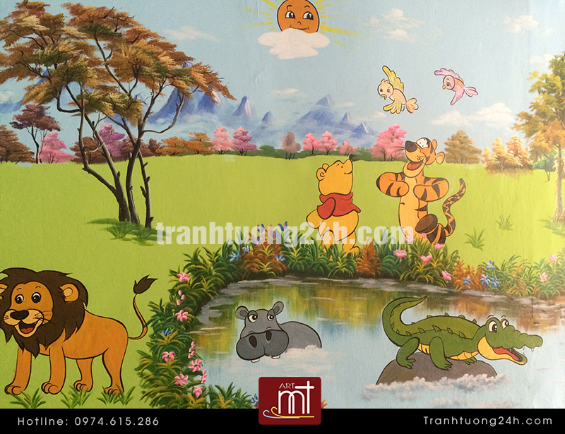 Vẽ tranh tường khu vui chơi cho bé 4