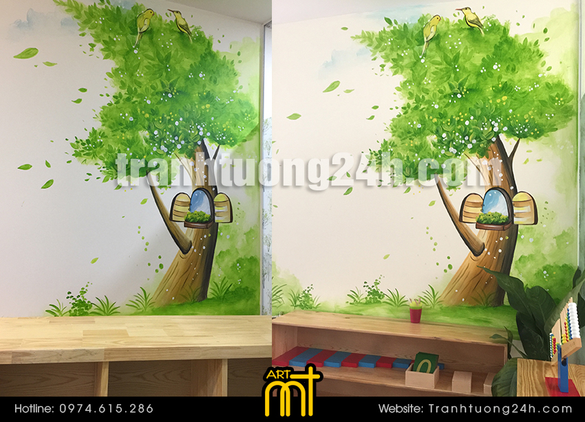 trang trí tranh tường cho bé yêu