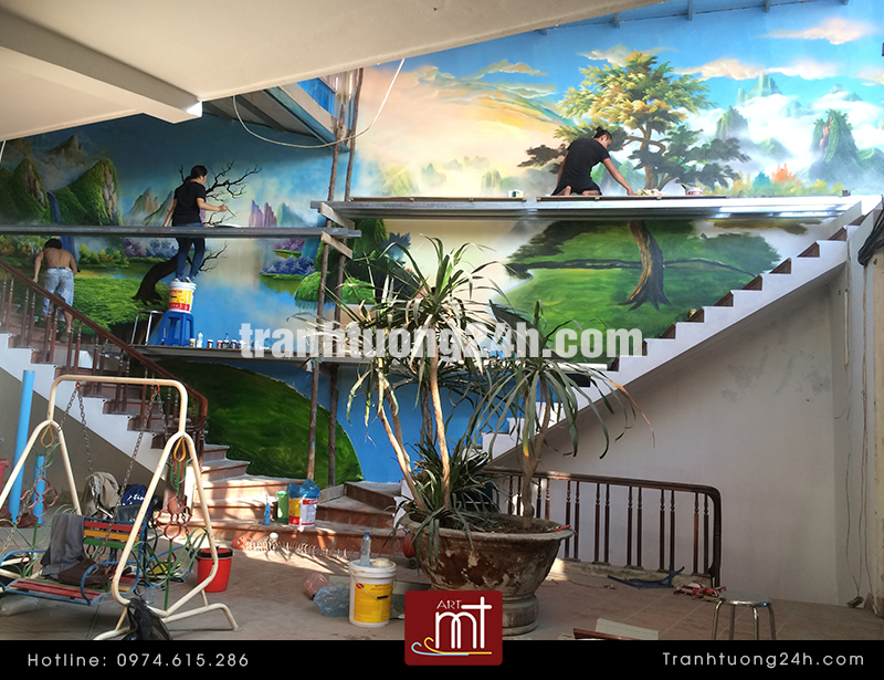 vẽ tranh tường nhà hàng 2