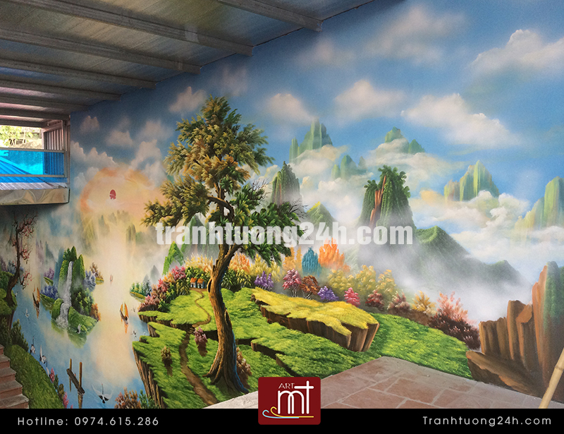 Vẽ Tranh Tường Phong cảnh, Sơn thủy