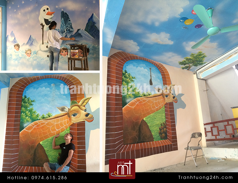 vẽ tranh tường nhà hàng 8