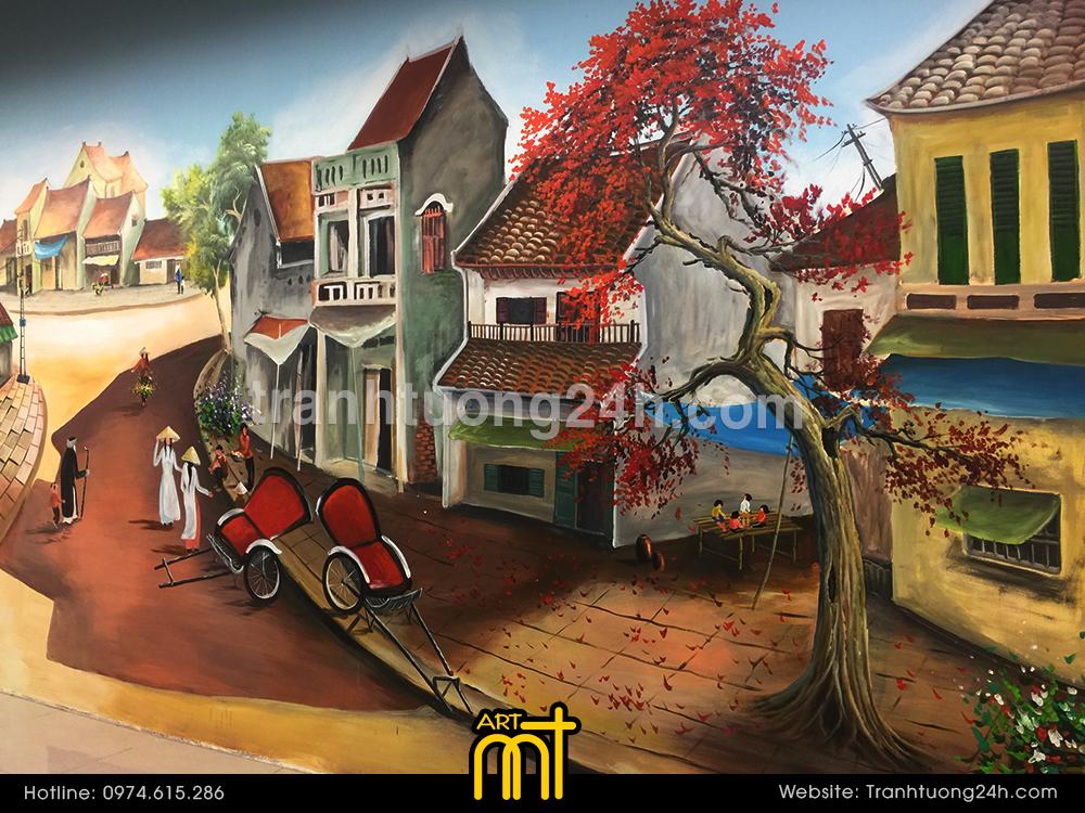 Vẽ tranh tường phố cổ
