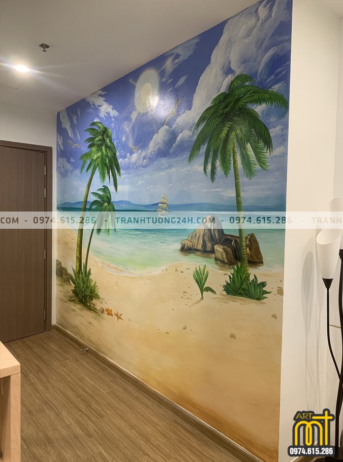 Tranh tường 3D phòng khách đẹp tại hà nội