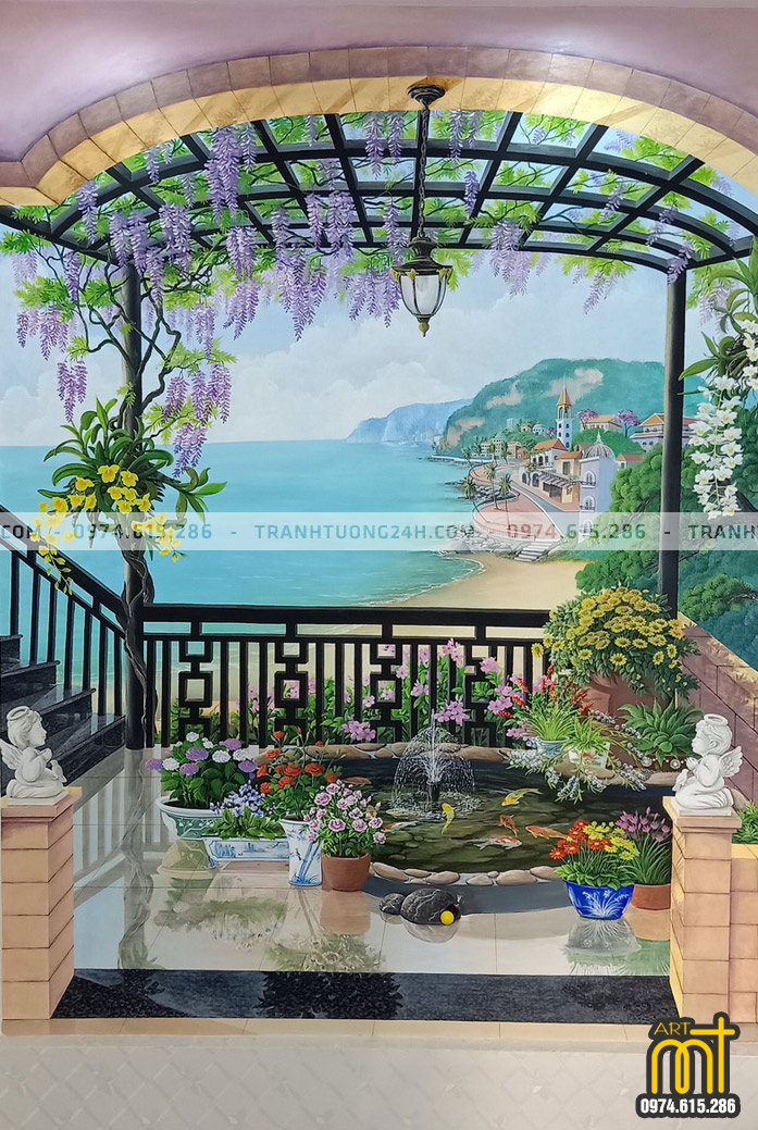 tranh tường phòng khách rẻ đẹp hà nội