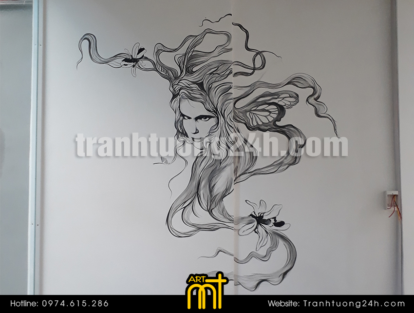 Vẽ tranh tường Salon Tóc
