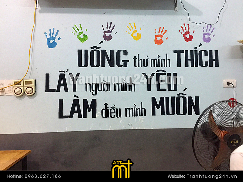vẽ tranh tường trà sữa