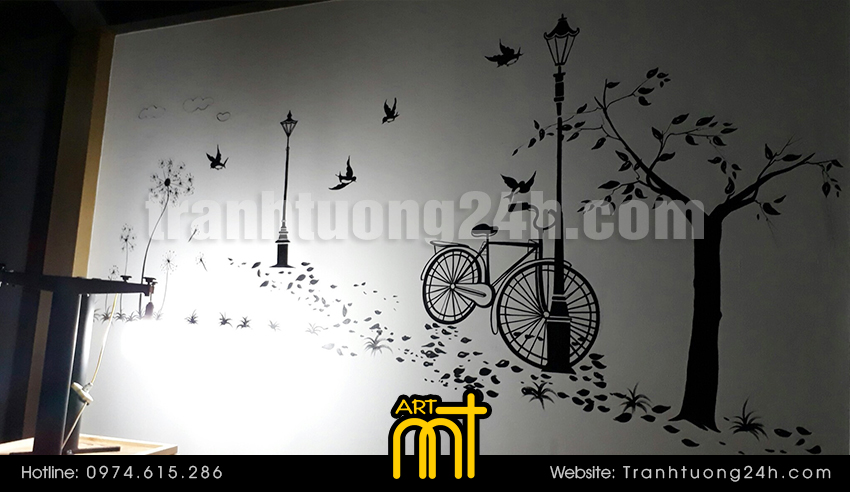 vẽ tranh tường quán trà sữa tocotoco