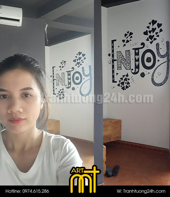 vẽ tranh tường quán trà sữa tocotoco