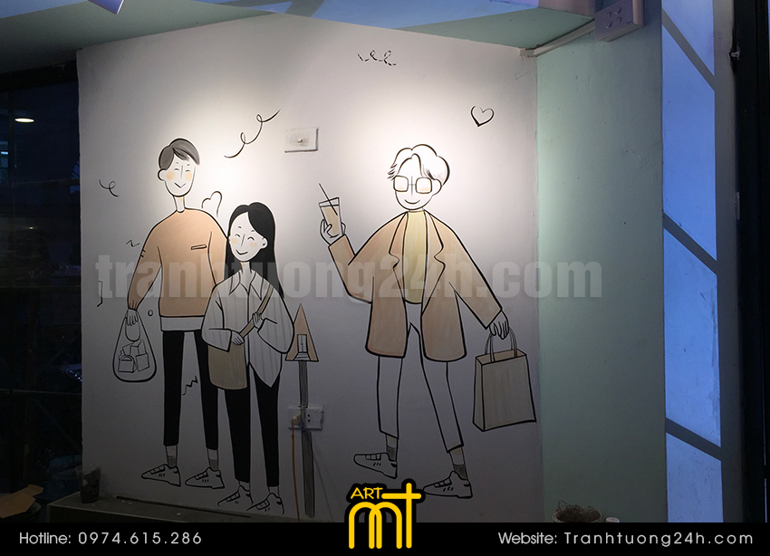 vẽ tranh tường quán trà sữa