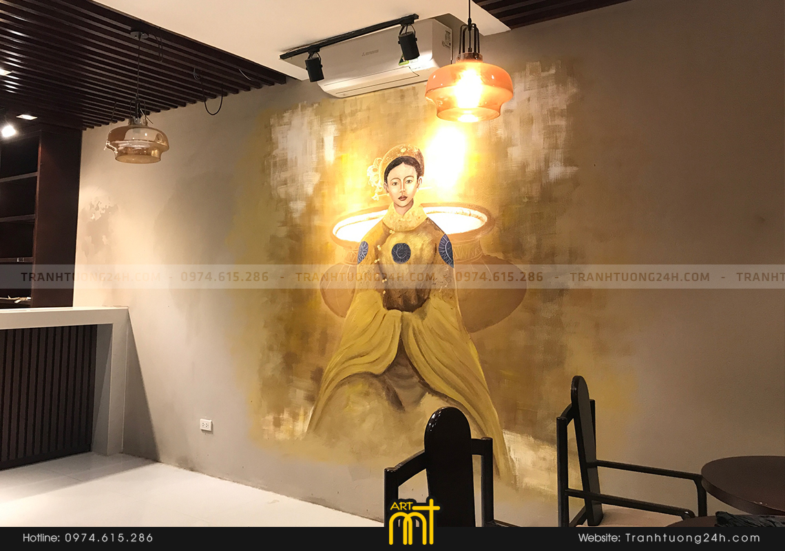 tranh 3d tại quán cafe