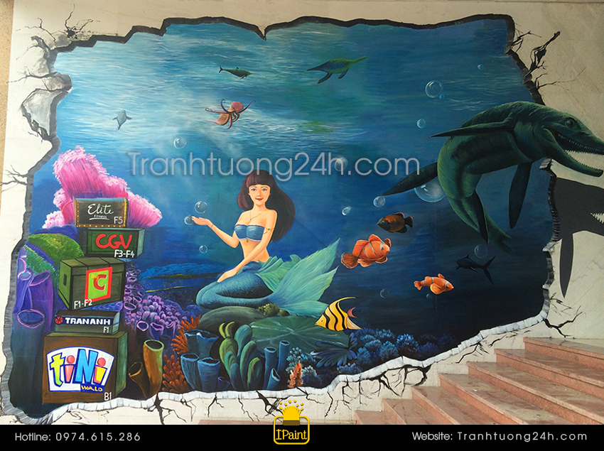 vẽ tranh tường 3d