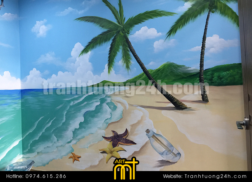 Vẽ tranh tường phòng bé trai và bé gái