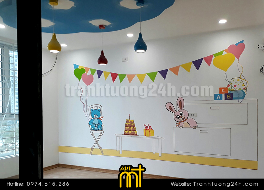 vẽ tranh tường phòng bé đẹp