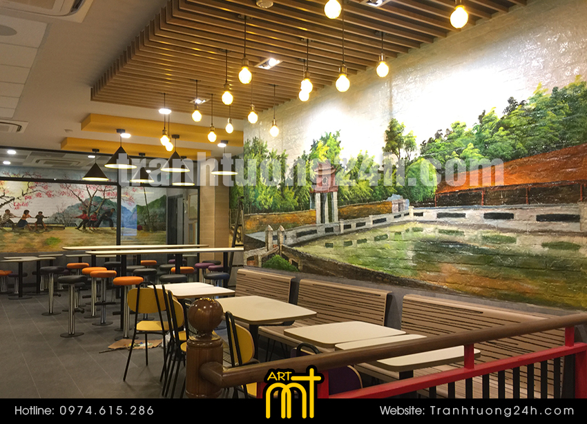 tranh vẽ cafe Mc Donald|||s