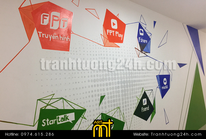 Vẽ tranh tường văn phòng FPT