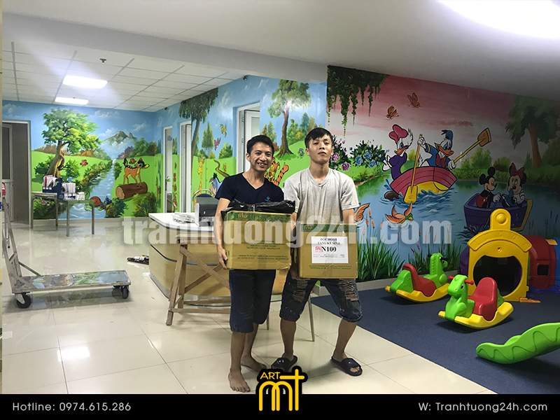 vẽ tranh tường mầm non 