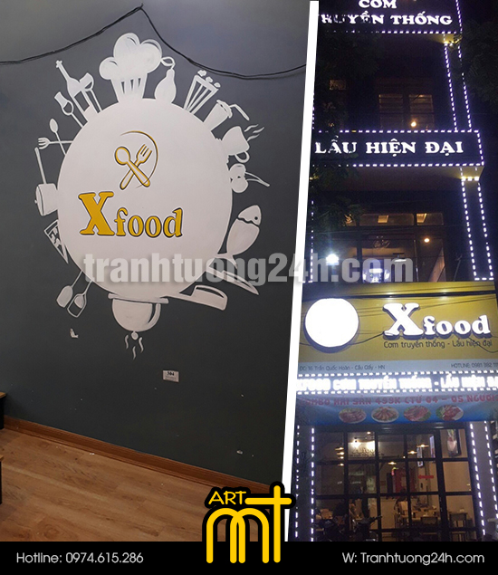 vẽ tranh tường nhà hàng
