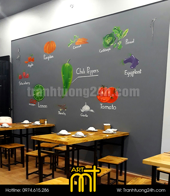 vẽ tranh tường nhà hàng