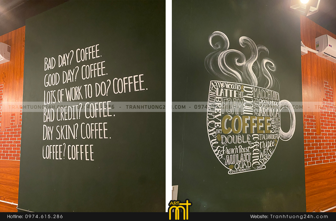 tranh chữ coffee