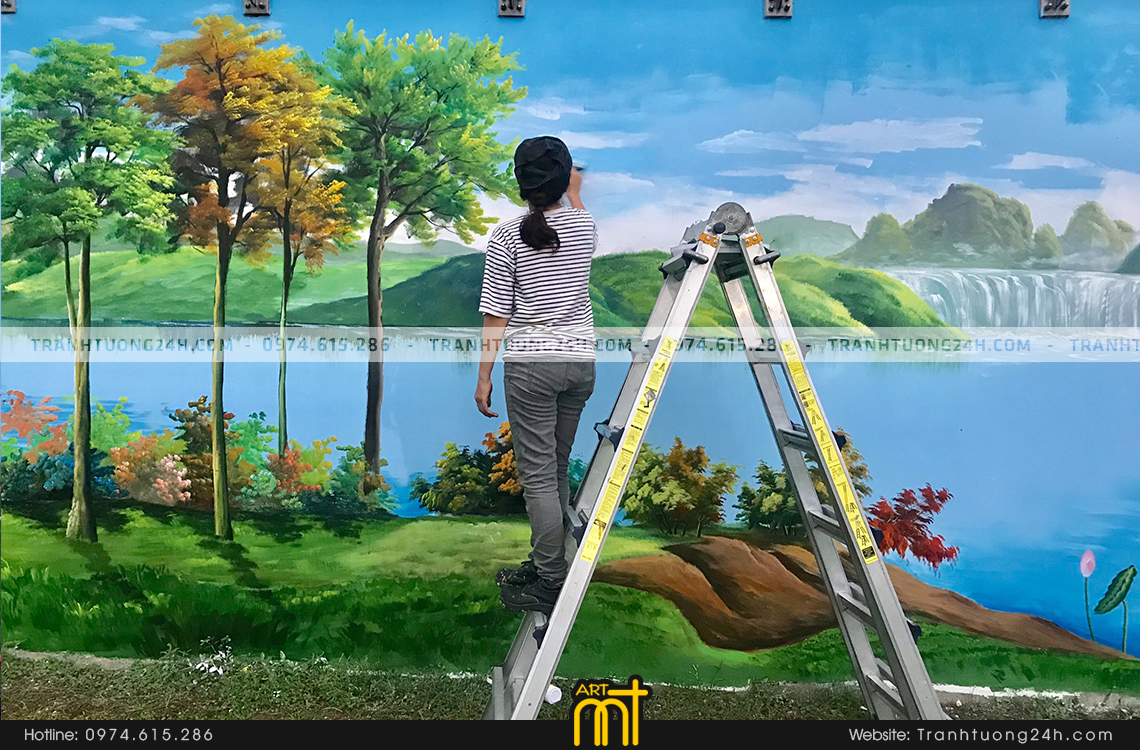 Tranh vẽ tường phong cảnh đẹp