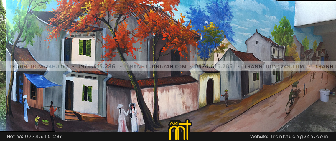 vẽ tranh tường phố cổ hà nội đẹp