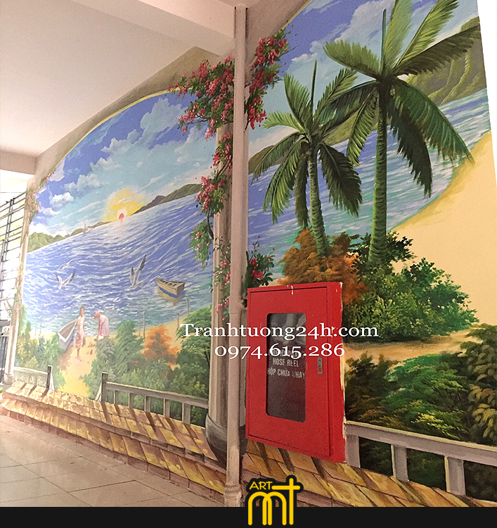 tranh tường trường học
