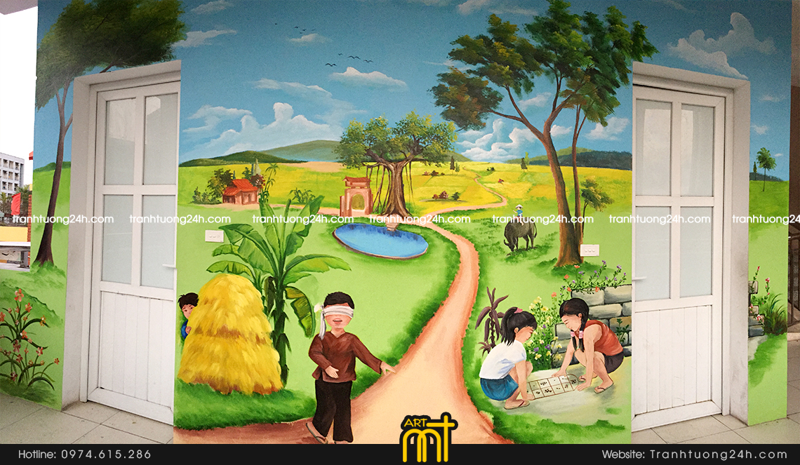 tranh tường trường học
