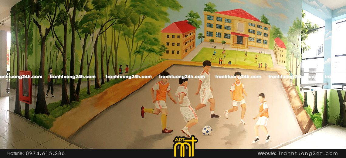 tranh tường trường học